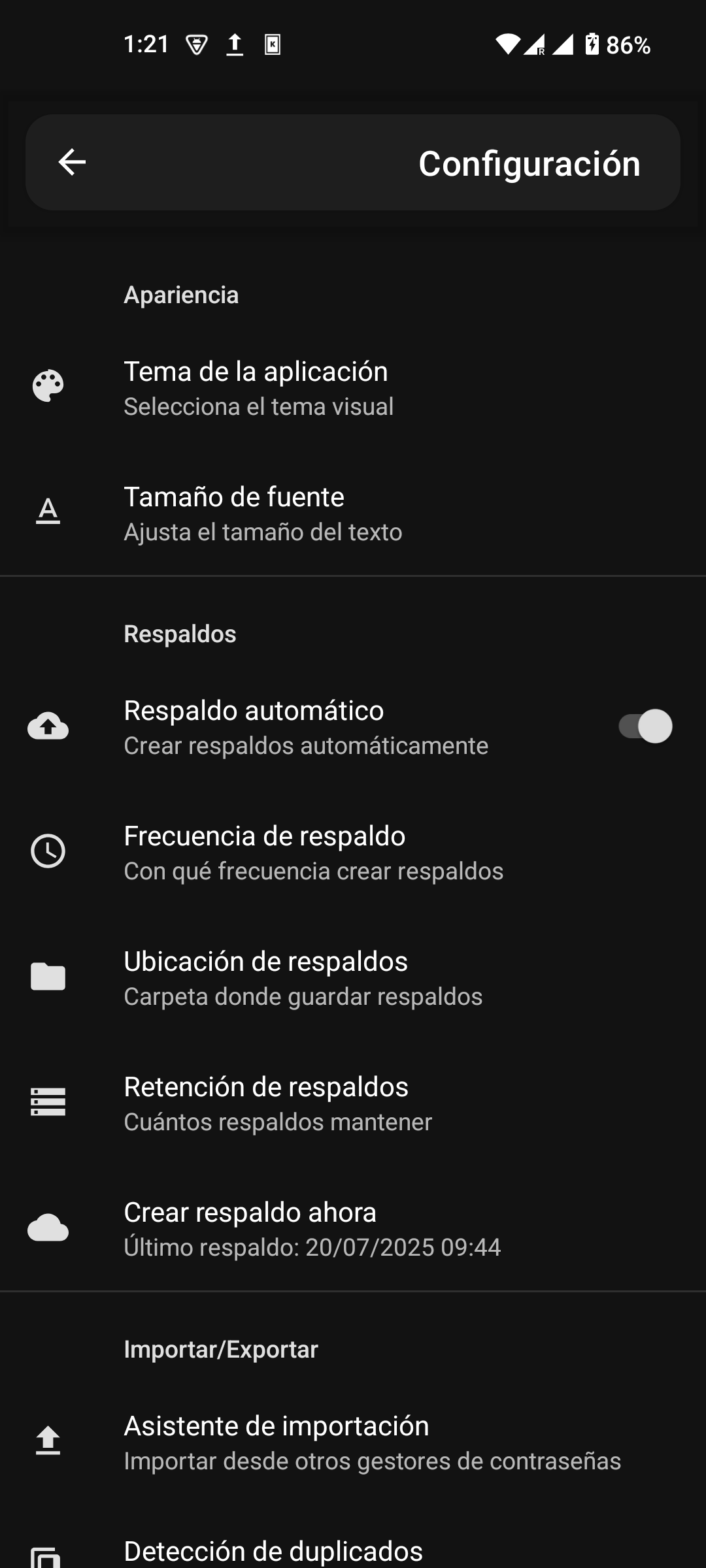 Agregar contraseña